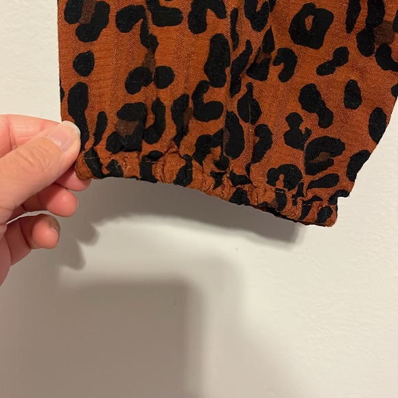 Knox Rose Long Sleeve A-Line Dress Dark Brown Leopard Print XS - Picture 5 of 7